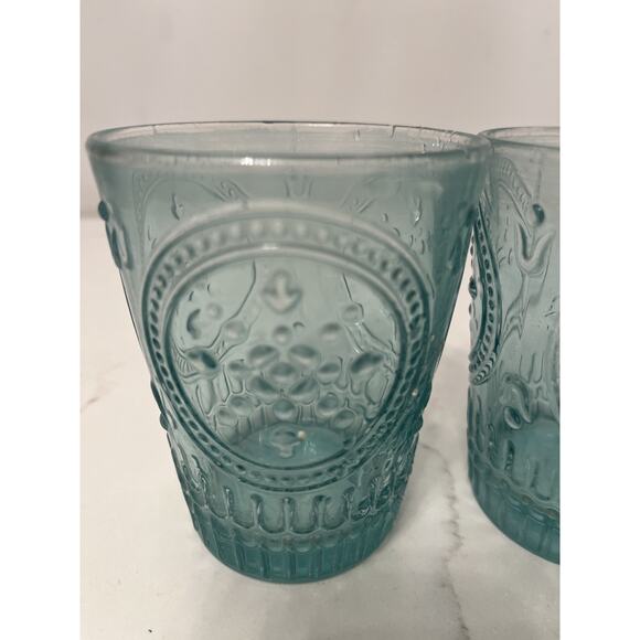 Bormiolo Rocco Romantic Bohemian Green Drinking Glasses 3 Glasses 10 oz ea. - Picture 2 of 7